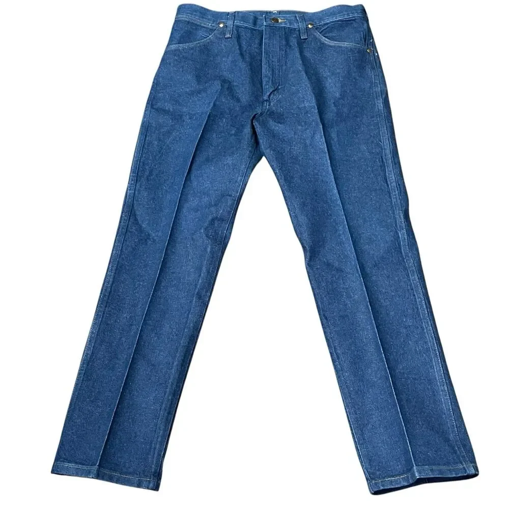 Wrangler Medium Dark Wash Rigid Cowboy Cut Straight Jeans Men's 13Mwz 34x30